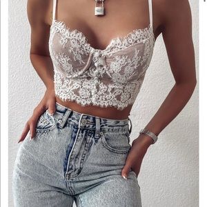 White Fox Boutique - Lace Bustier Top